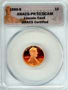 1990-S Lincoln Memorial Cent in ANACS PR70 DCAM