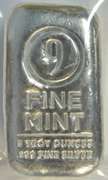 9Fine Mint 5 oz pure Silver .999 fine Poured Bar. Sealed
