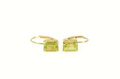 14K Yellow Gold Peridot Solitaire August Birthstone LeverBack Earrings