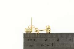 14K Yellow Gold Heart Cut Cubic Zirconia Solitaire Stud Earrings
