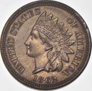 1862 Indian Head Cent - Hairlines