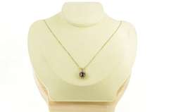 14K Yellow Gold 1.25 Ctw Natural Sapphire Diamond Halo Pendant