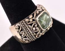 Sterling Silver Ring With Green Stone