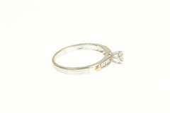 10K White Gold Diamond Classic Two Tone Simple Promise Ring