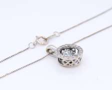 Elagant White Gold Love in Motion Diamond Pendant on Chain