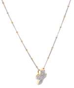0.90ctw Diamond Two Tone Cross Pendant Necklace in 14K