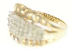 10K Yellow Gold 0.65 Ctw Diamond Encrusted Graduated Band Ring
