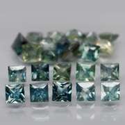 Heated only! 3.78ct princess cut Australian Sapphire set