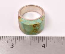 Shaped Turquoise Set In Sterling