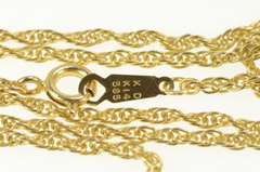 14K Yellow Gold 1.8mm Rolling Rope Chain Woven Classic Link Necklace