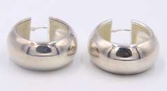 925 Sterling Silver Wide Hoop Earrings