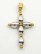 Stylish White & Yellow 18k Cross