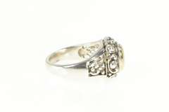 Sterling Silver Ornate Rococo Swirl Domed 14k Gold Filigree Ring