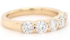 Shimmering Yellow Gold 1.51ct Round Brilliant Cut Diamond Band