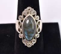 Blue Topaz Set In Sterling Silver