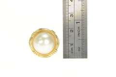 18K Yellow Gold Mabe Pearl Ornate Banded Statement Cocktail Ring