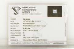 Platinum 0.36 Ct Princess Diamond Solitaire Engagement Ring