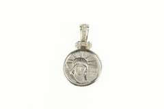14K White Gold Diamond 1/10th Oz $10 Platinum Double Eagle Pendant