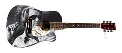 George Jones Smoking Autographed Custom Graphics Photo Guitar ACOA