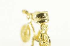 14K Yellow Gold 3D Diamond Cut Bicycle Bike Travel Charm/Pendant