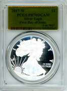 2017-W Proof Silver Eagle in PCGS PR70DCAM First Day of Issue