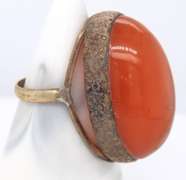 Vintage 925 Sterling Silver Amber Ring