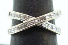 18KT SOLID WHITE GOLD AND DIAMOND BAND RING