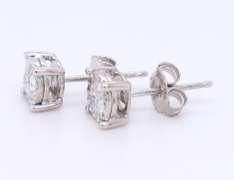 Sparkling White Gold Diamond Illusion Set Stud Earrings