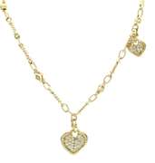 Judith Ripka Pave Diamond Heart Charm Pendant Necklace in 18K