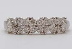 14kt Solid White Gold & Diamond Band Ring