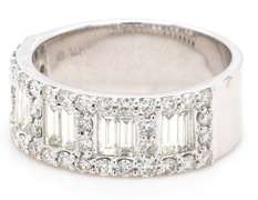 New 1.69ctw Baguette and Round Diamond Band Ring in 14K