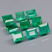 Mixed cut 2.91ct real Colombian Emerald set
