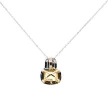 4.00ct Yellow Sapphire and 0.20ctw Baguette Diamond Pendant Necklace in 18K