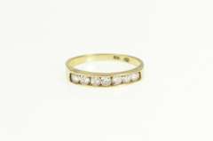 10K Yellow Gold Classic Channel Wedding Band Cubic Zirconia Ring