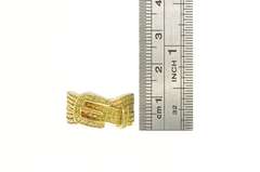 Sterling Silver Pave Yellow Diamond Encrusted Belt Buckle Ring