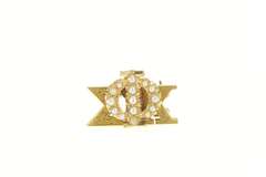 10K Yellow Gold Victorian Phi Sigma Kappa Seed Pearl Lapel Pin/Brooch