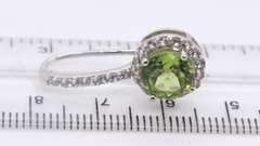 925 Sterling Silver Green Cubic Zirconia Pendant on Chain with Ring and Matching Earrings