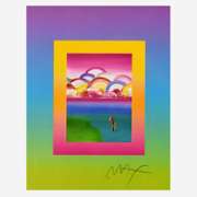 Umbrella Man with Rainbow Sky on Blends by Peter Max