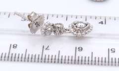 Brilliant White Gold Diamond Heart Shaped Dangle Earrings