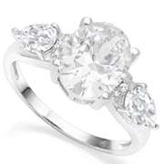 3.89ct WHITE TOPAZ 18K GOLD PLATED RING