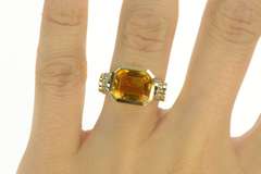14K Yellow Gold 4.04 Ctw Golden Citrine Diamond Accent Ring