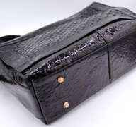 La Gioe De Toscana Purple Crush Patent Messenger Bag