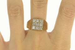 14K Yellow Gold 1960's 1.00 Ctw Squared Men's Statement Ring
