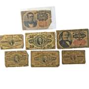 7 Asssorted Fractional Currency Notes
