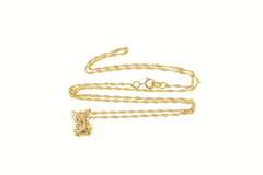 14K Yellow Gold Puffy Teddy Bear Stuffed Animal Twist Chain Necklace