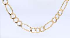 Elegant Yellow Gold Figaro Chain Necklace