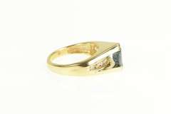 14K Yellow Gold Natural Sapphire Diamond Engagement Ring