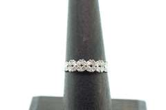 14kt Solid White Gold & Diamond Band Ring
