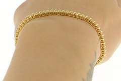 14K Yellow Gold 1.00 Ctw Classic Diamond Wavy Link Tennis Bracelet