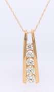 Pleasing Yellow Gold Cable Link Chain Necklace with Diamond Journey Pendant